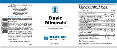 Photo of the Douglas Laboratories Basic Minerals label