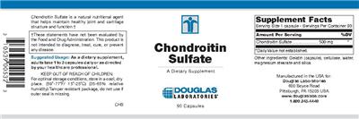 Photo of the Douglas Laboratories Chondroitin Sulfate label