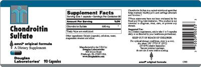 Photo of the Douglas Laboratories Chondroitin Sulfate label
