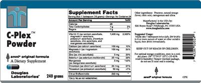 Photo of the Douglas Laboratories C-Plex Powder label