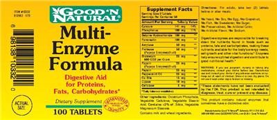 Photo of the Good 'N Natural Multi-Enzyme Formula label