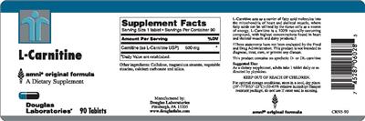 Photo of the Douglas Laboratories L-Carnitine label