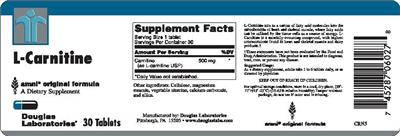 Photo of the Douglas Laboratories L-Carnitine label