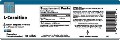 Photo of the Douglas Laboratories L-Carnitine label