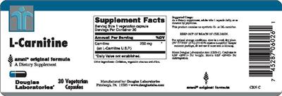 Photo of the Douglas Laboratories L-Carnitine label