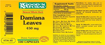 Damiana Leaves 450 mg