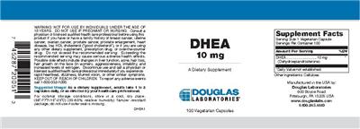 Photo of the Douglas Laboratories DHEA 10 mg label