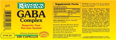 Photo of the Good 'N Natural GABA Complex label