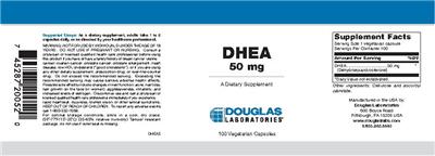 Photo of the Douglas Laboratories DHEA 50 mg label