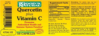 Photo of the Good 'N Natural Quercetin plus Vitamin C label