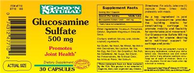 Photo of the Good 'N Natural Glucosamine Sulfate 500 mg label