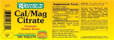 Photo of the Good 'N Natural Cal/Mag Citrate label