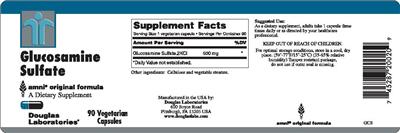 Photo of the Douglas Laboratories Glucosamine Sulfate label