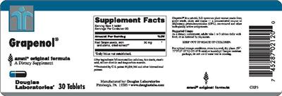 Photo of the Douglas Laboratories Grapenol label