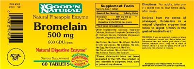 Photo of the Good 'N Natural Bromelain 500 mg label