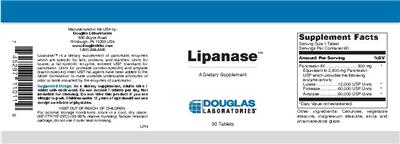 Photo of the Douglas Laboratories Lipanase label