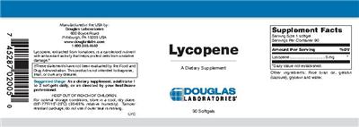 Photo of the Douglas Laboratories Lycopene label