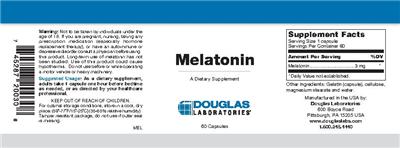 Photo of the Douglas Laboratories Melatonin label