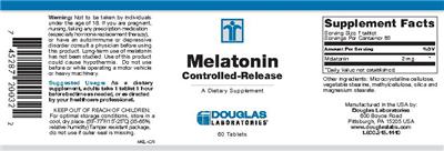 Photo of the Douglas Laboratories Melatonin Controlled-Release label