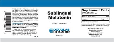 Photo of the Douglas Laboratories Sublingual Melatonin label