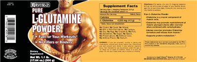 Photo of the Good 'N Natural Pure L-Glutamine Powder label