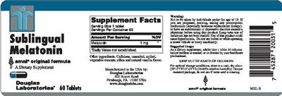 Photo of the Douglas Laboratories Sublingual Melatonin label