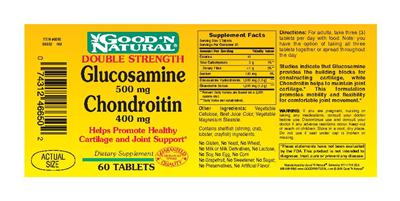 Photo of the Good 'N Natural Double Strength Glucosamine 500 mg Chondroitin 400 mg label