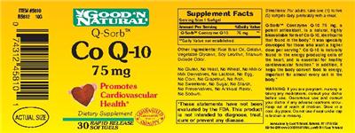 Photo of the Good 'N Natural Q-Sorb Co Q-10 75 mg label