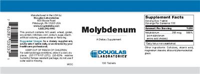 Photo of the Douglas Laboratories Molybdenum label