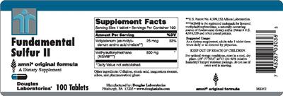 Photo of the Douglas Laboratories Fundamental Sulfur II label