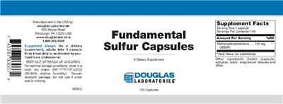 Photo of the Douglas Laboratories Fundamental Sulfur Capsules label