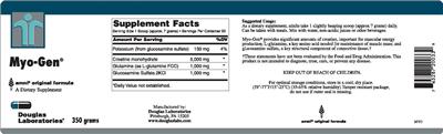 Photo of the Douglas Laboratories Myo-Gen label