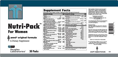 Photo of the Douglas Laboratories Nutri-Pack For Women label