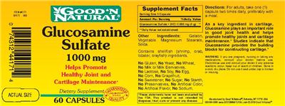 Photo of the Good 'N Natural Glucosamine Sulfate 1000 mg label