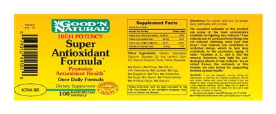 Photo of the Good 'N Natural High Potency Super Antioxidant Formula label