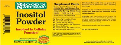 Photo of the Good 'N Natural Inositol Powder label
