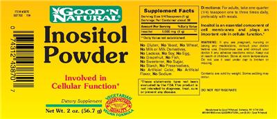 Photo of the Good 'N Natural Inositol Powder label