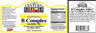 Photo of the 21st Century Natural B Complex with C label