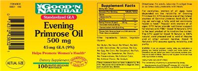 Photo of the Good 'N Natural Evening Primrose Oil 500 mg 45 mg GLA (9%) label