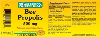 Photo of the Good 'N Natural Bee Propolis 500 mg label