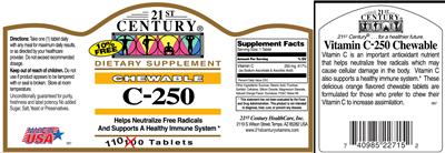 Chewable C-250 のラベル画像（NIH DSLD）