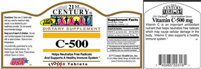 Photo of the 21st Century C-500 label