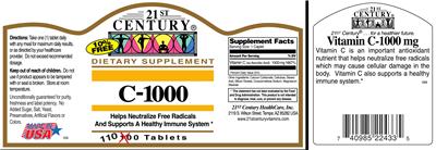 Photo of the 21st Century C-1000 label