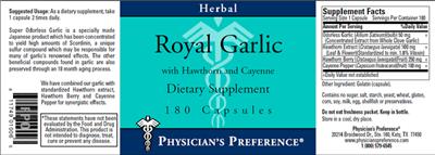 Photo of the Physician's Preference Royal Garlic label