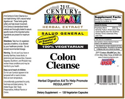 Photo of the 21st Century Colon Cleanse label