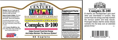 Photo of the 21st Century Complex B-100 label