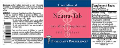 Photo of the Physician's Preference Neutra-Tab label