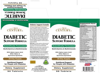 Photo of the 21st Century Diabetic Support Formula label