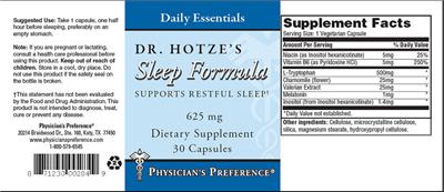 Photo of the Physician's Preference Dr. Hotze's Sleep Formula label