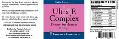 Photo of the Physician's Preference Ultra E Complex label